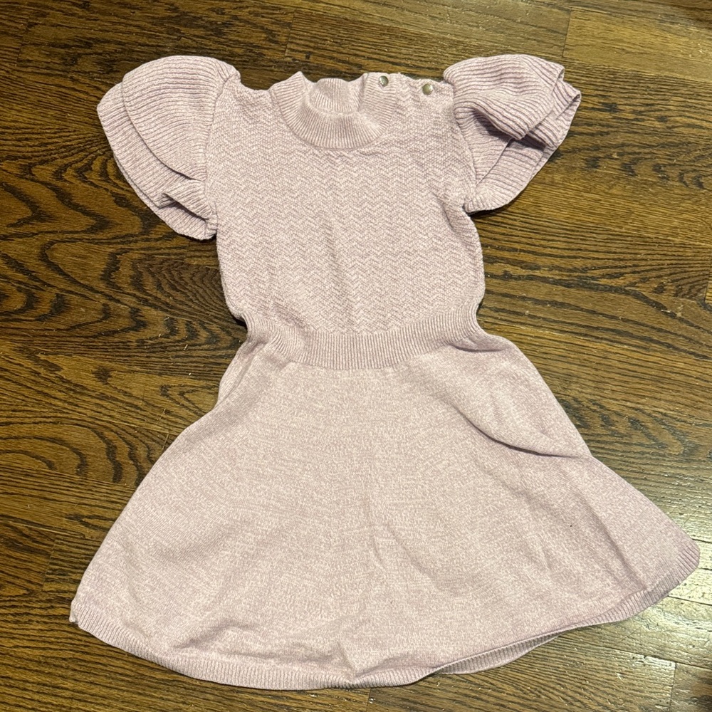 Adorable Knit Kids Dress in Soft Pink